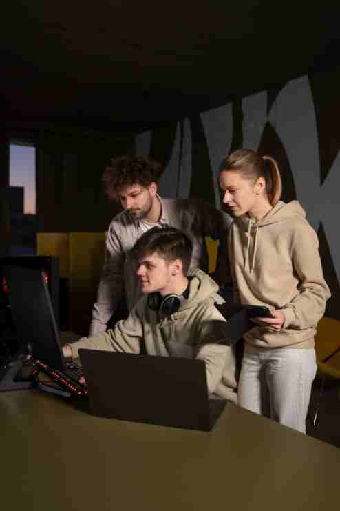 Team working on games
